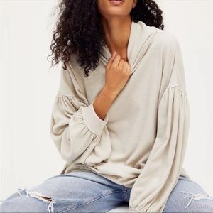 Free people we the free Winnie long sleeve top in light gray size large